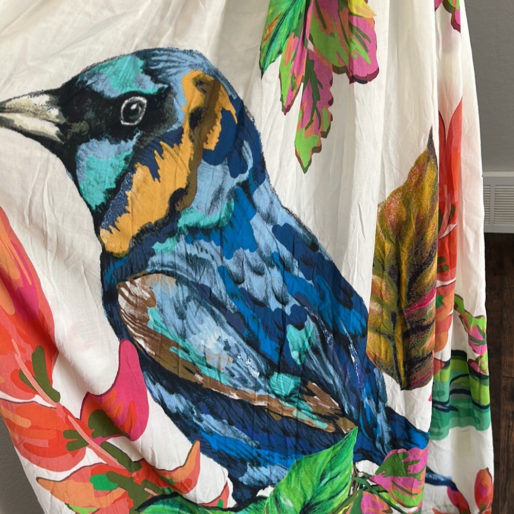 Agua Bendita maxi bird dress (medium) fits like small RARE (AS IS) - Picture 3 of 6